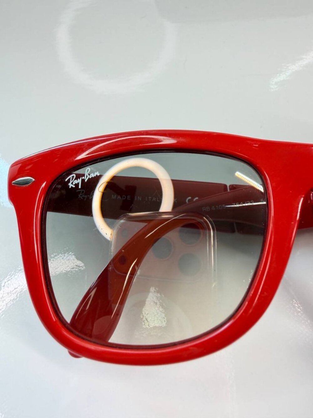 Ray-Ban Folding Wayfarer RB4105 Special Series Sunglasses – Red – Made in Italy - Picture 6 of 16